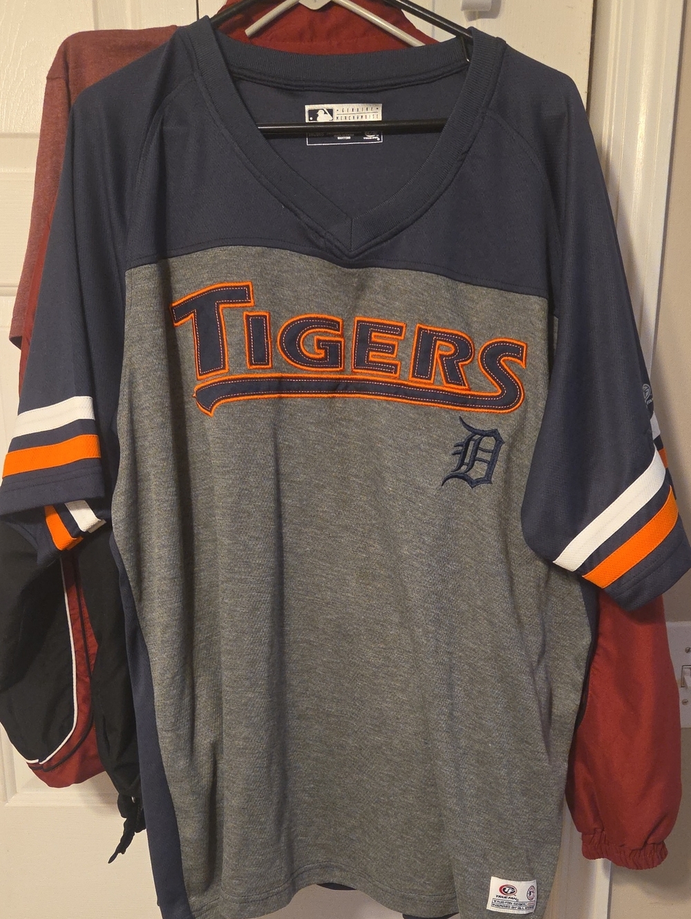Detroit Tigers Navy & Gray Short-Sleeve Jersey Shirt